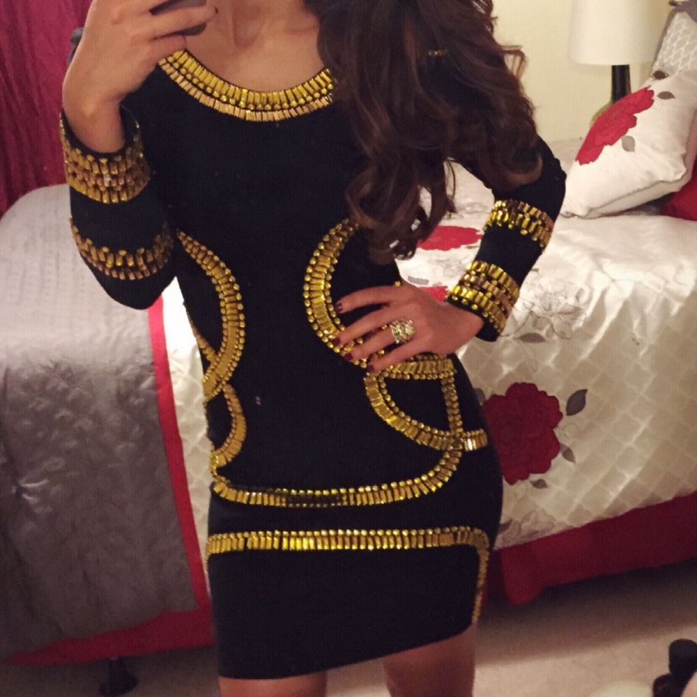 Seen on celebrities. Bejeweled mini-dress.